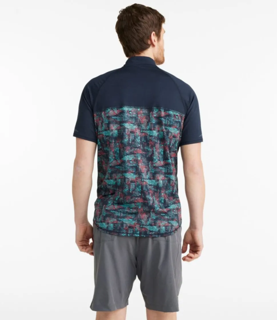 Cheap L.L.Bean "Men's Comfort Cycling Jersey, Short-Sleeve Print" ClassicNavyGeoPrint/ClassicNavy