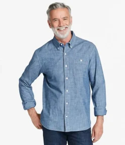 New L.L.Bean "Men's Comfort Stretch Chambray Shirt, Traditional Untucked Fit, Long-Sleeve"