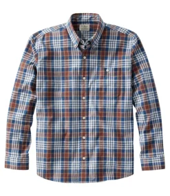Best L.L.Bean "Men's Comfort Stretch Chambray Shirt, Long-Sleeve, Slightly Fitted Untucked Fit, Plaid"