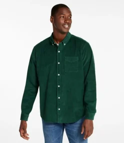 Outlet L.L.Bean "Men's Comfort Stretch Corduroy Shirt, Long-Sleeve, Traditional Untucked Fit"