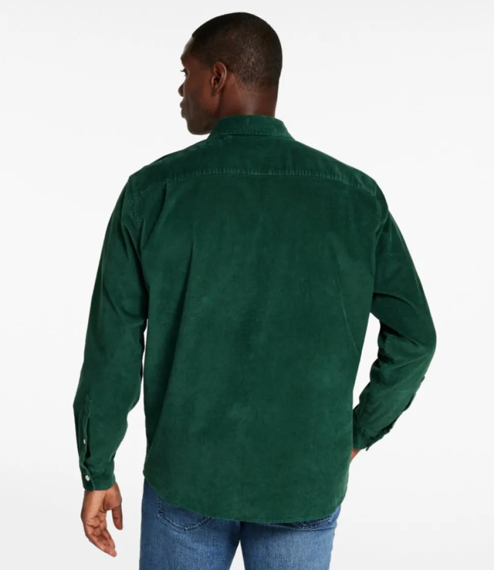 Outlet L.L.Bean "Men's Comfort Stretch Corduroy Shirt, Long-Sleeve, Traditional Untucked Fit"