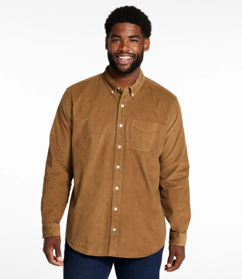 Outlet L.L.Bean "Men's Comfort Stretch Corduroy Shirt, Long-Sleeve, Traditional Untucked Fit"