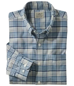 Sale L.L.Bean "Men's Comfort Stretch Oxford Shirt, Traditional Untucked Fit, Plaid"