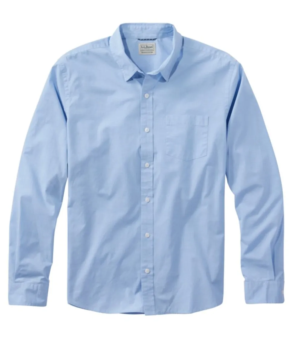 New L.L.Bean "Men's Comfort Stretch Performance Shirt, Long-Sleeve, Slightly Fitted Untucked Fit, Chambray"