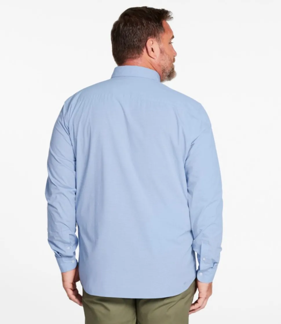 New L.L.Bean "Men's Comfort Stretch Performance Shirt, Long-Sleeve, Slightly Fitted Untucked Fit, Chambray"
