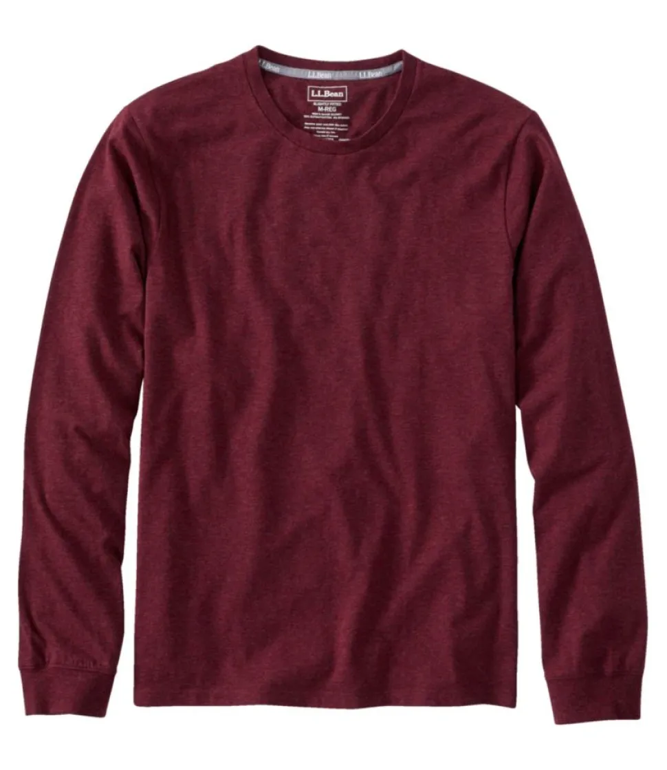 Fashion L.L.Bean "Men's Comfort Stretch Pima Tee Shirt, Long-Sleeve"