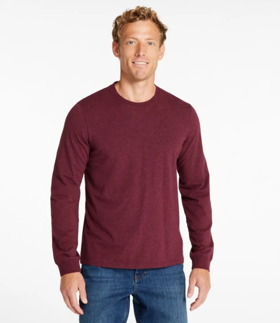 Fashion L.L.Bean "Men's Comfort Stretch Pima Tee Shirt, Long-Sleeve"