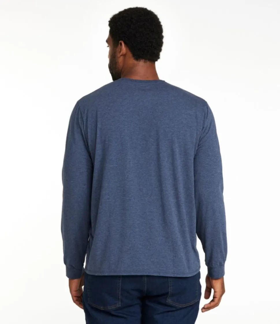 Fashion L.L.Bean "Men's Comfort Stretch Pima Tee Shirt, Long-Sleeve"
