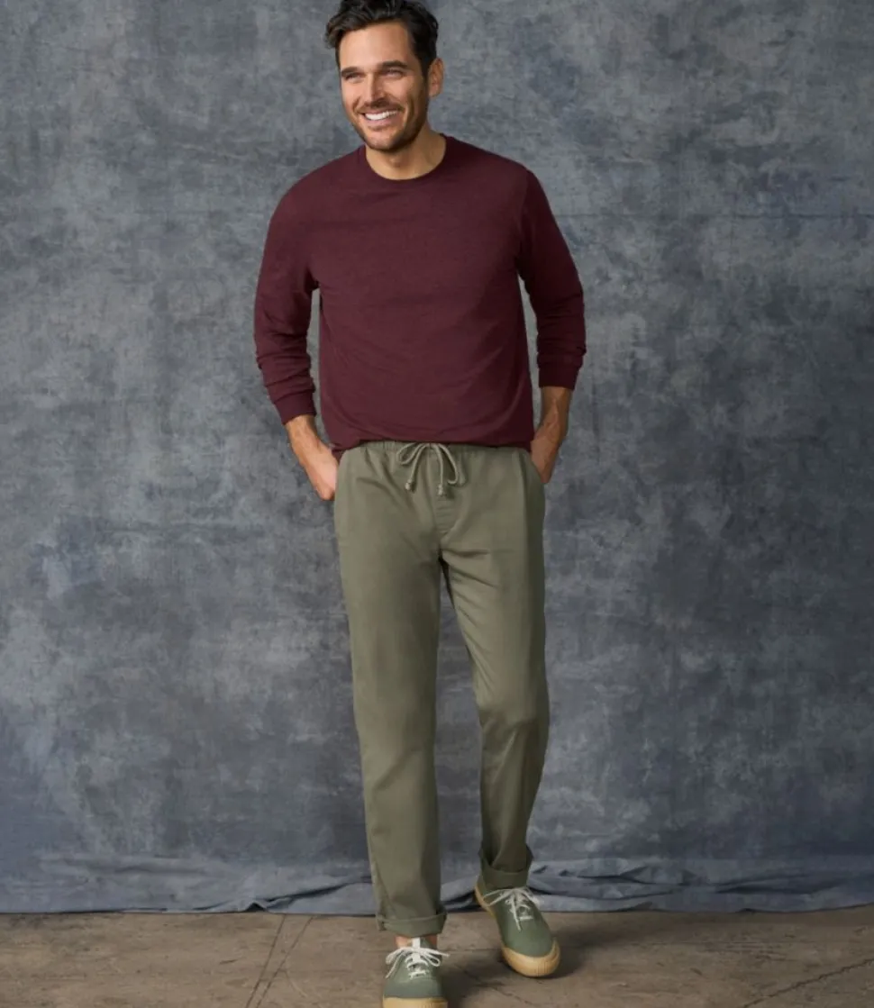 Fashion L.L.Bean "Men's Comfort Stretch Pima Tee Shirt, Long-Sleeve"