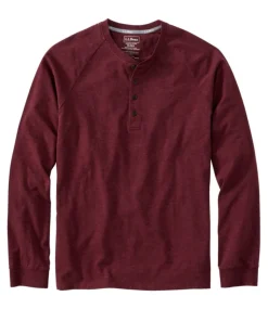 Outlet L.L.Bean "Men's Comfort Stretch Pima Tee Shirt, Long-Sleeve Henley"