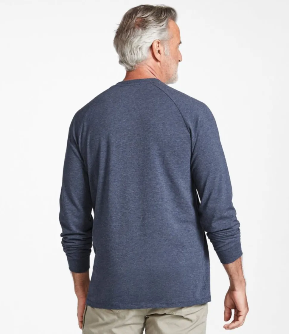 Outlet L.L.Bean "Men's Comfort Stretch Pima Tee Shirt, Long-Sleeve Henley"