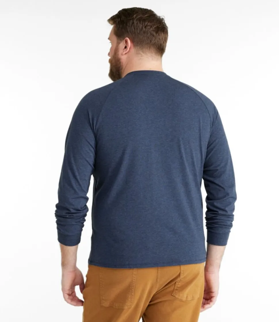 Outlet L.L.Bean "Men's Comfort Stretch Pima Tee Shirt, Long-Sleeve Henley"