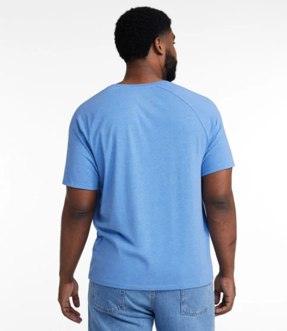Clearance L.L.Bean "Men's Comfort Stretch Pima Tee Shirt, Short-Sleeve Henley"