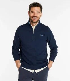 Hot L.L.Bean "Men's Comfort Stretch Piqué Quarter Zip Pullover, Long-Sleeve"