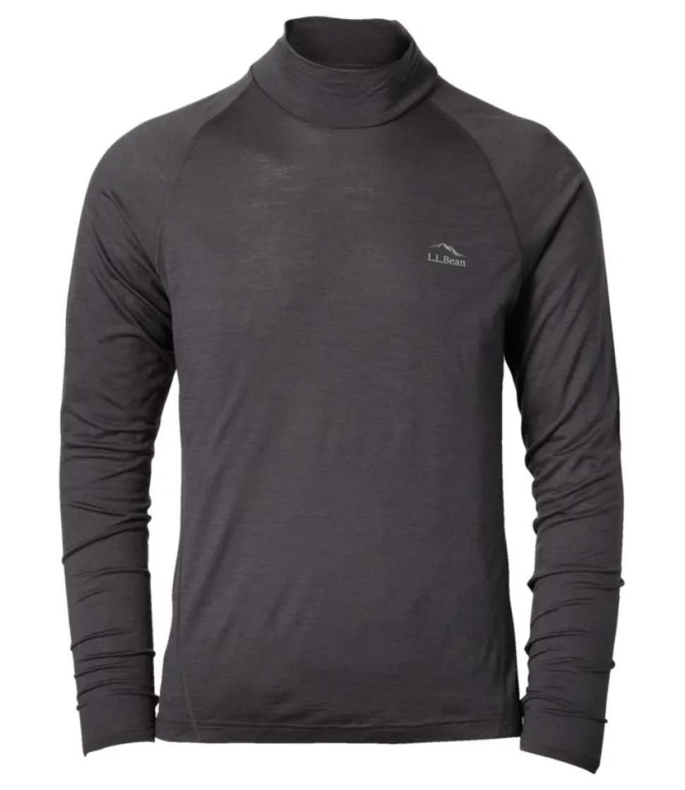 Fashion L.L.Bean "Men's Cresta Wool Ultralight 150 Turtleneck" AlloyGray