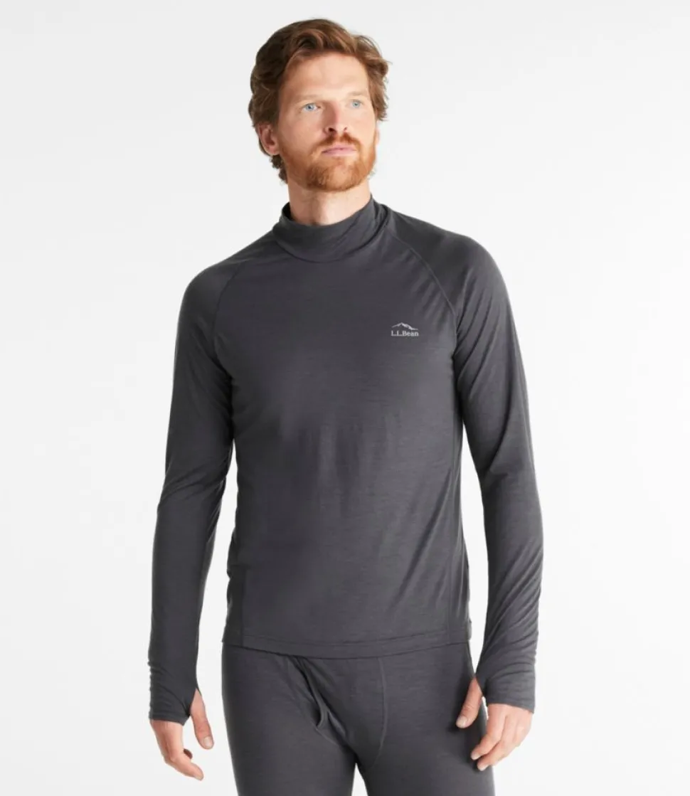 Fashion L.L.Bean "Men's Cresta Wool Ultralight 150 Turtleneck" AlloyGray