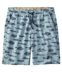 Best Sale L.L.Bean "Men's Dock Shorts, Print, 8"" CadetBlueFishPrint