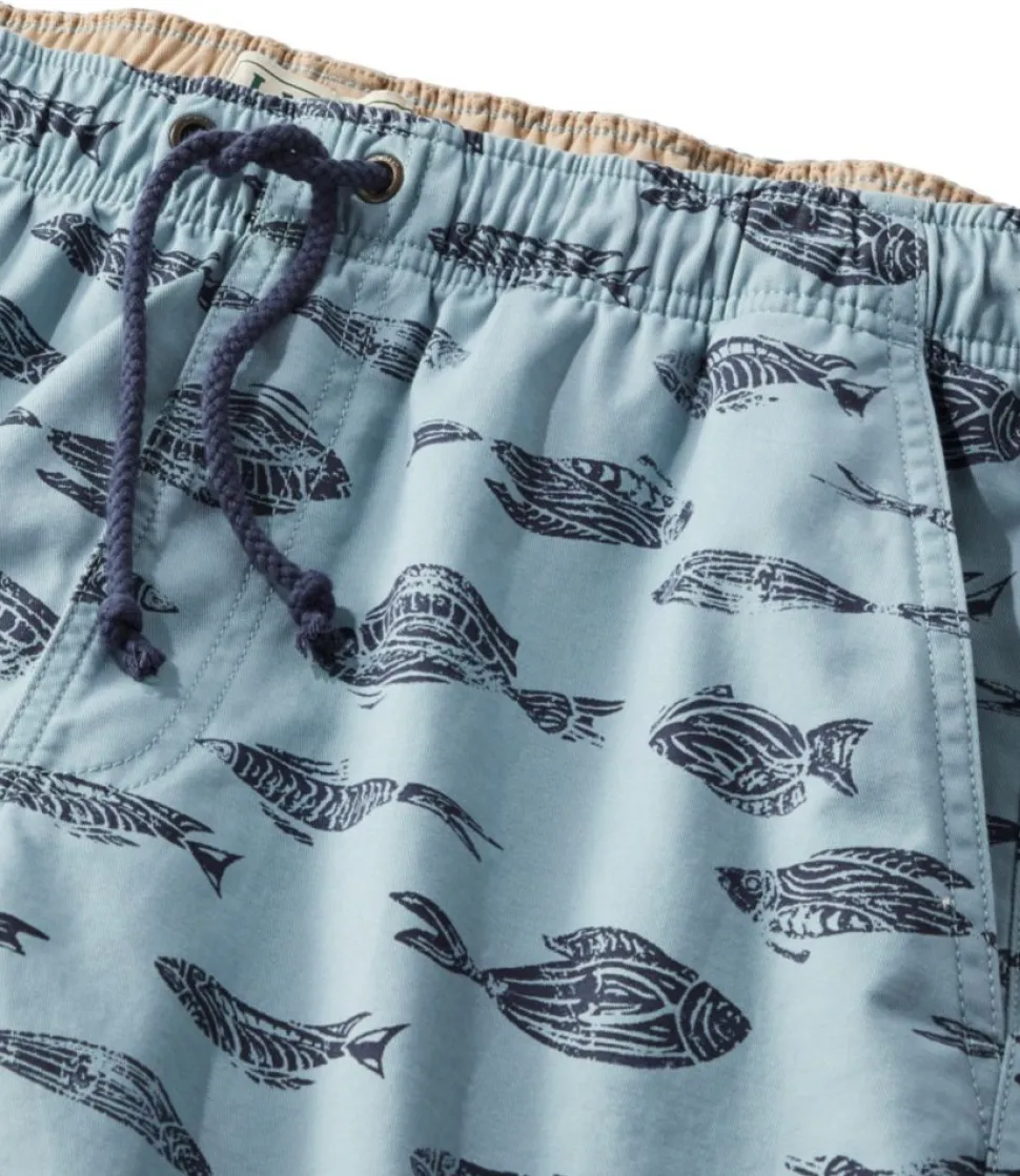Best Sale L.L.Bean "Men's Dock Shorts, Print, 8"" CadetBlueFishPrint