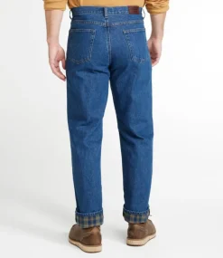 Shop L.L.Bean "Men's Double L® Jeans, Natural Fit, Flannel-Lined" Stonewashed