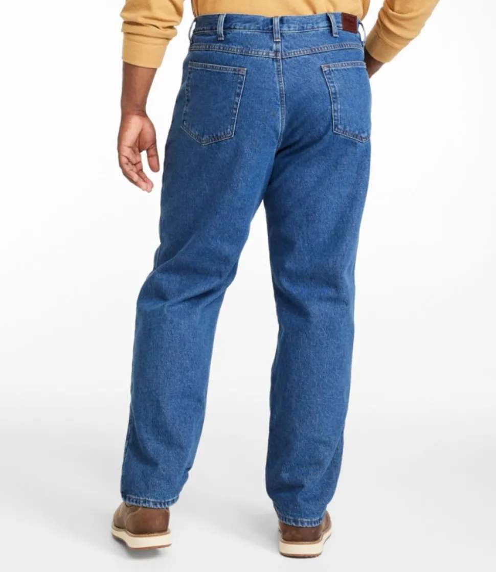 Shop L.L.Bean "Men's Double L® Jeans, Natural Fit, Flannel-Lined" Stonewashed