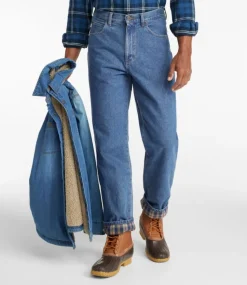 Best L.L.Bean "Men's Double L® Jeans, Relaxed Fit, Flannel-Lined" Stonewashed