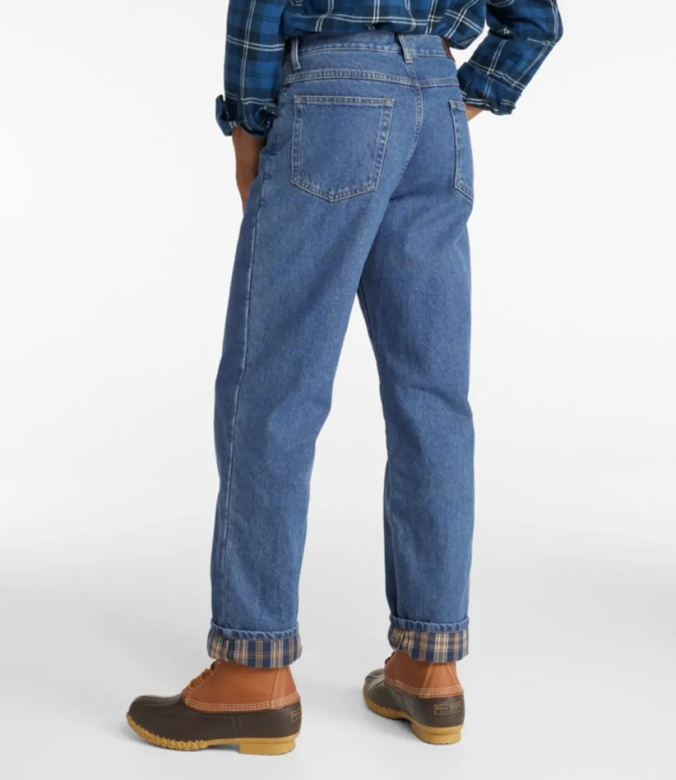 Best L.L.Bean "Men's Double L® Jeans, Relaxed Fit, Flannel-Lined" Stonewashed