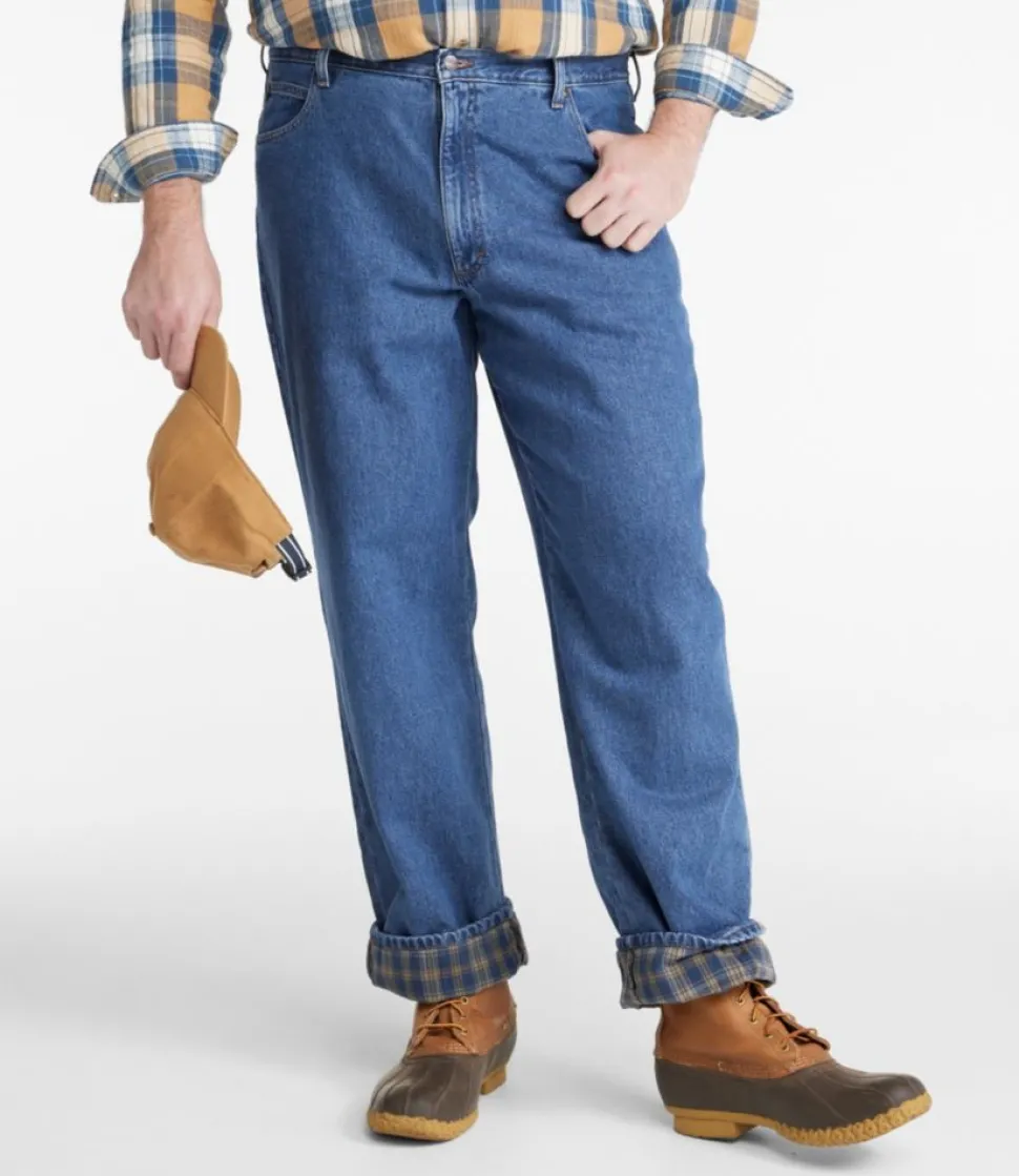 Best L.L.Bean "Men's Double L® Jeans, Relaxed Fit, Flannel-Lined" Stonewashed