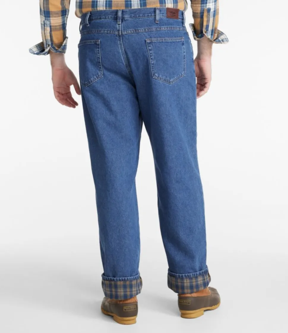 Best L.L.Bean "Men's Double L® Jeans, Relaxed Fit, Flannel-Lined" Stonewashed