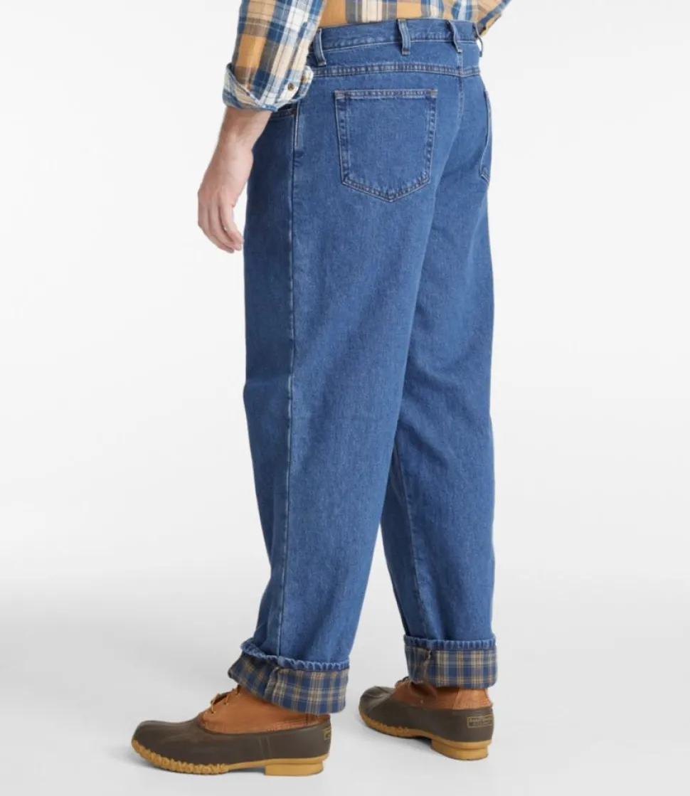 Best L.L.Bean "Men's Double L® Jeans, Relaxed Fit, Flannel-Lined" Stonewashed
