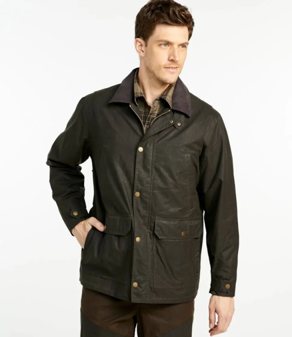 Outlet L.L.Bean "Men's Double L Waxed-Cotton Upland Coat"