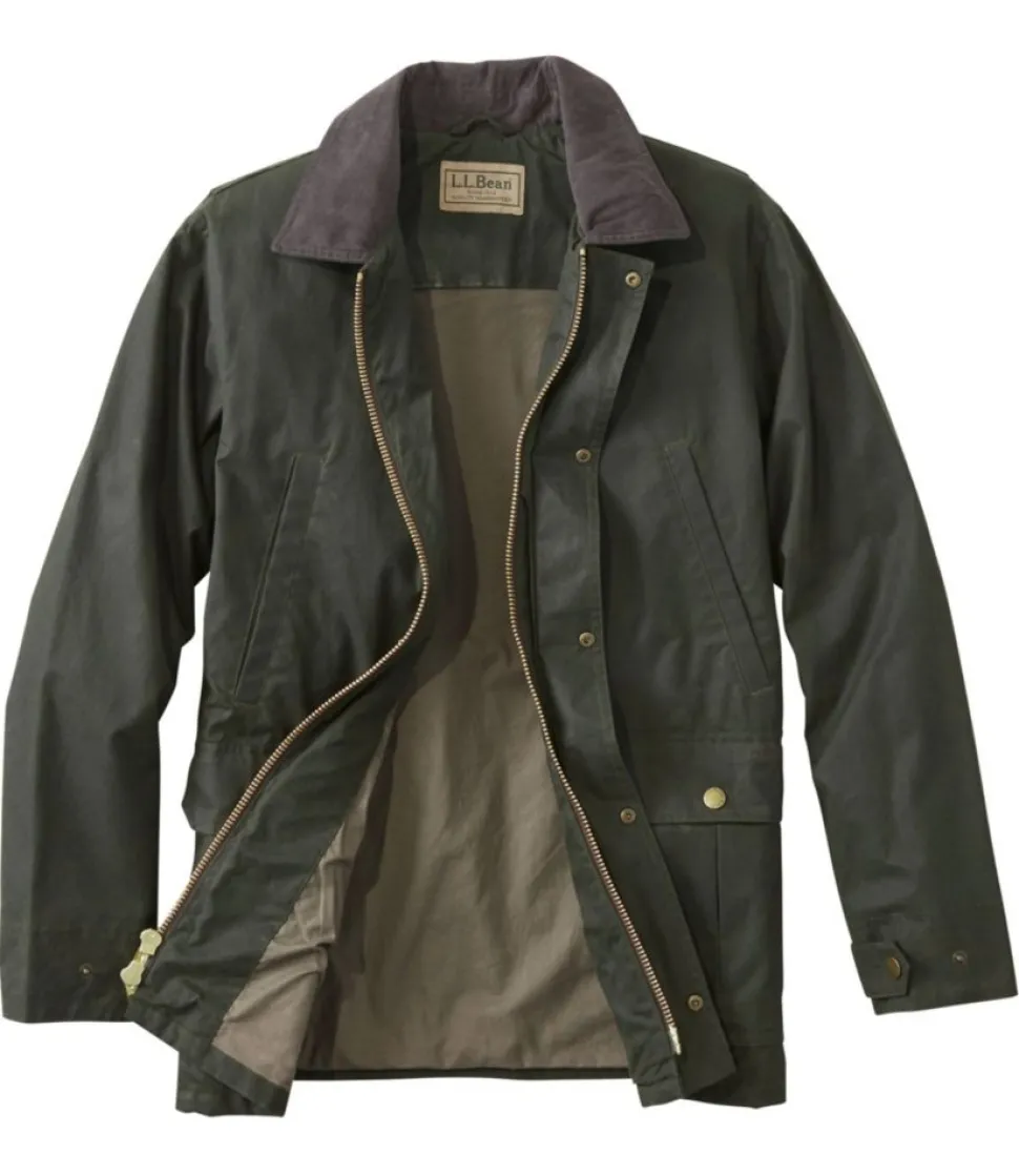 Outlet L.L.Bean "Men's Double L Waxed-Cotton Upland Coat"