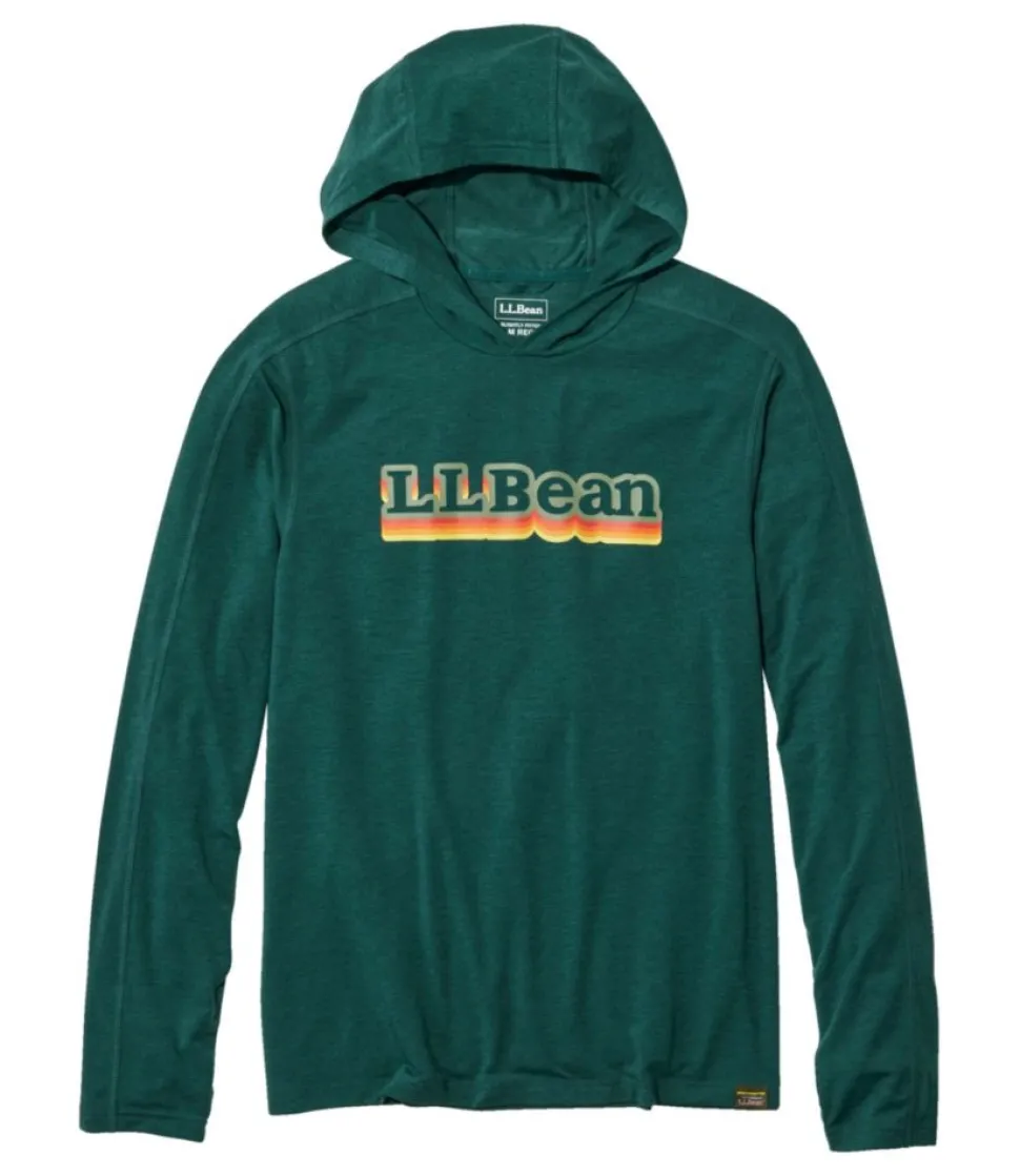 Outlet L.L.Bean "Men's Everyday SunSmart® Hooded Tee, Long-Sleeve Graphic" DarkPineLogo