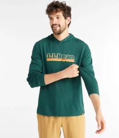 Outlet L.L.Bean "Men's Everyday SunSmart® Hooded Tee, Long-Sleeve Graphic" DarkPineLogo