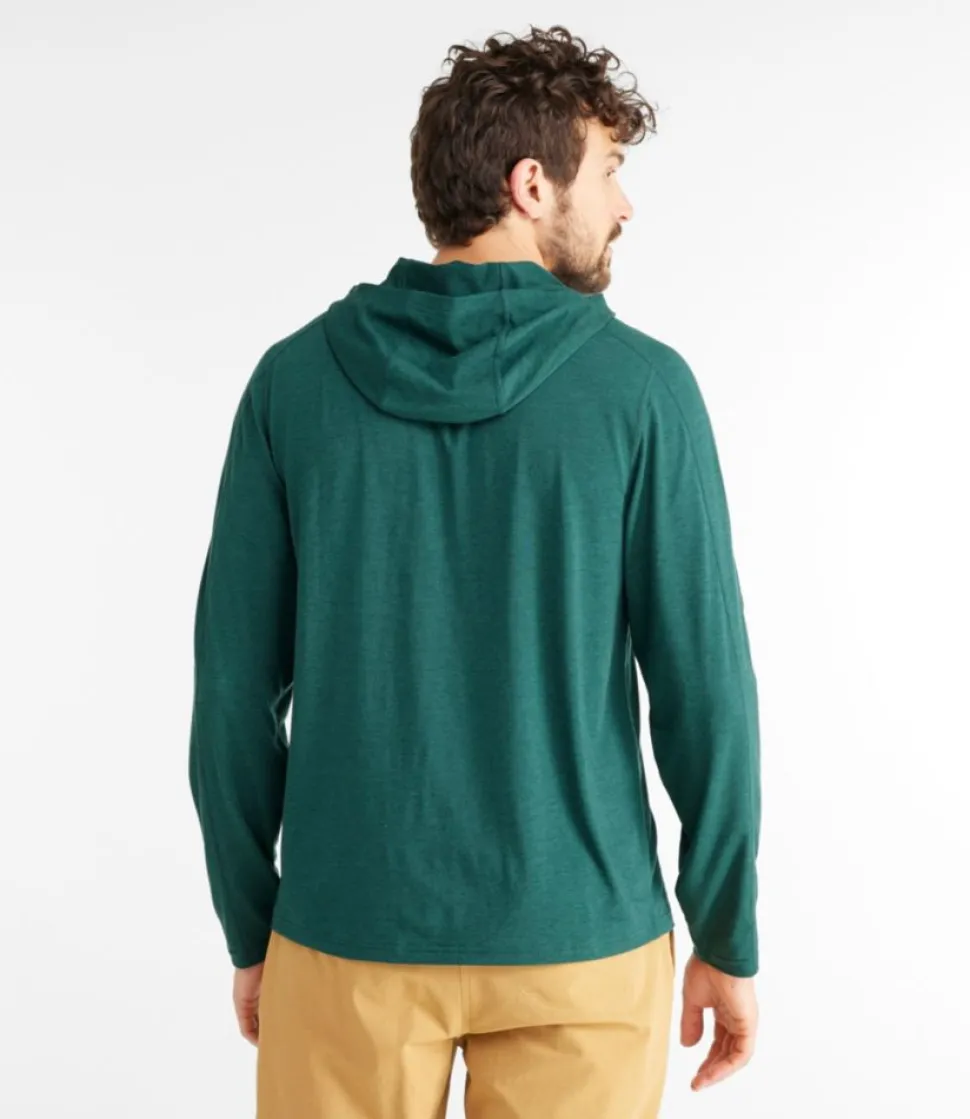 Outlet L.L.Bean "Men's Everyday SunSmart® Hooded Tee, Long-Sleeve Graphic" DarkPineLogo