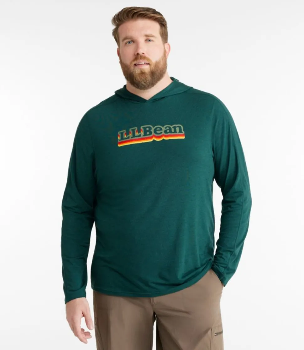 Outlet L.L.Bean "Men's Everyday SunSmart® Hooded Tee, Long-Sleeve Graphic" DarkPineLogo