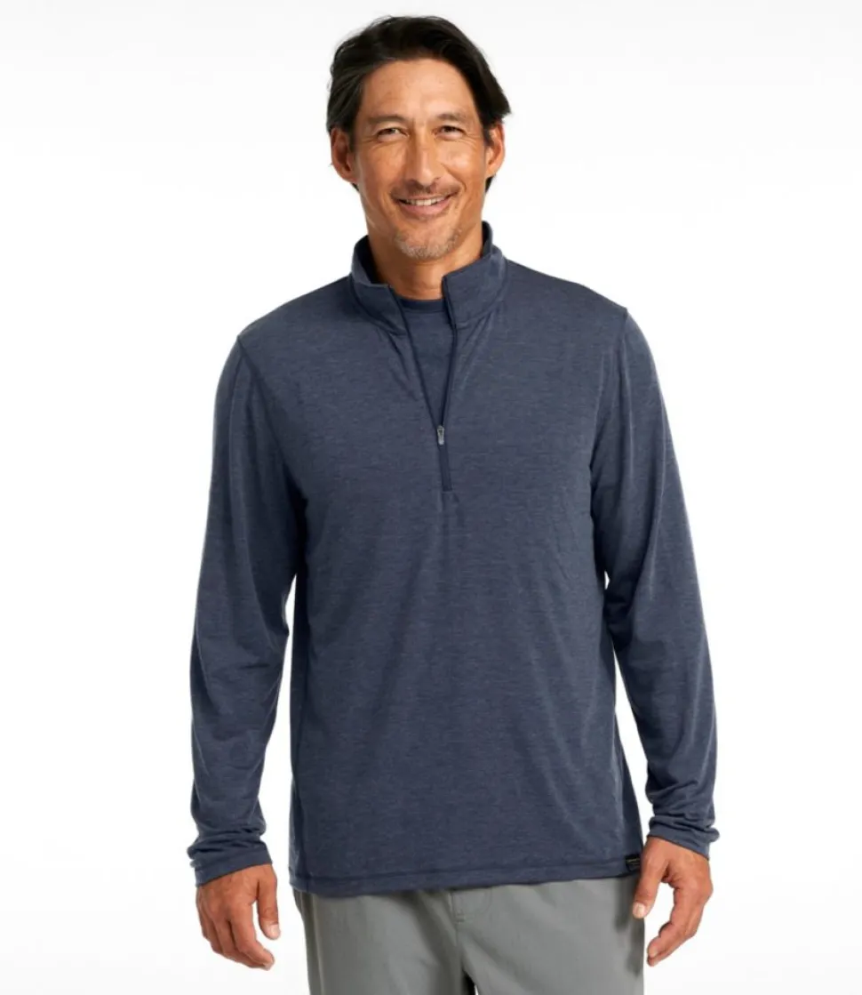 Hot L.L.Bean "Men's Everyday SunSmart® Tee, Long-Sleeve Quarter-Zip"