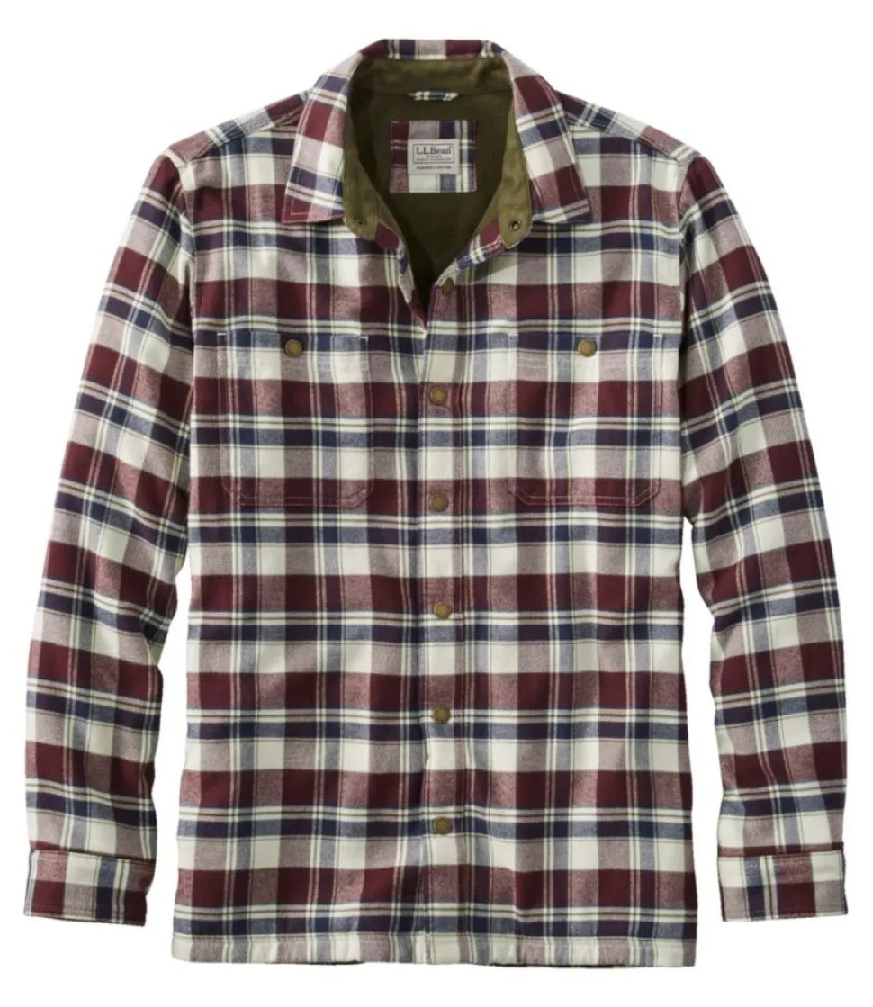 Shop L.L.Bean "Men's Fleece-Lined Flannel Shirt, Snap Front, Slightly Fitted"