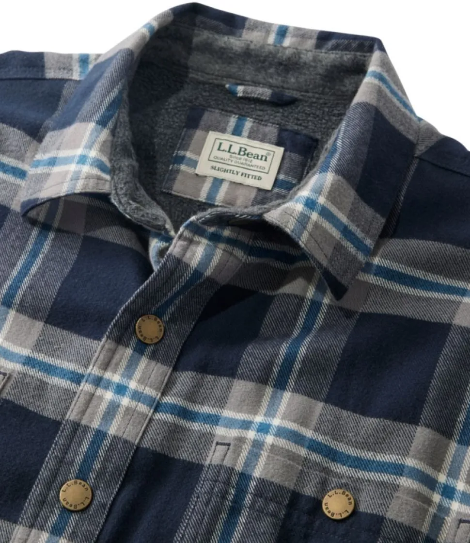 Shop L.L.Bean "Men's Fleece-Lined Flannel Shirt, Snap Front, Slightly Fitted"