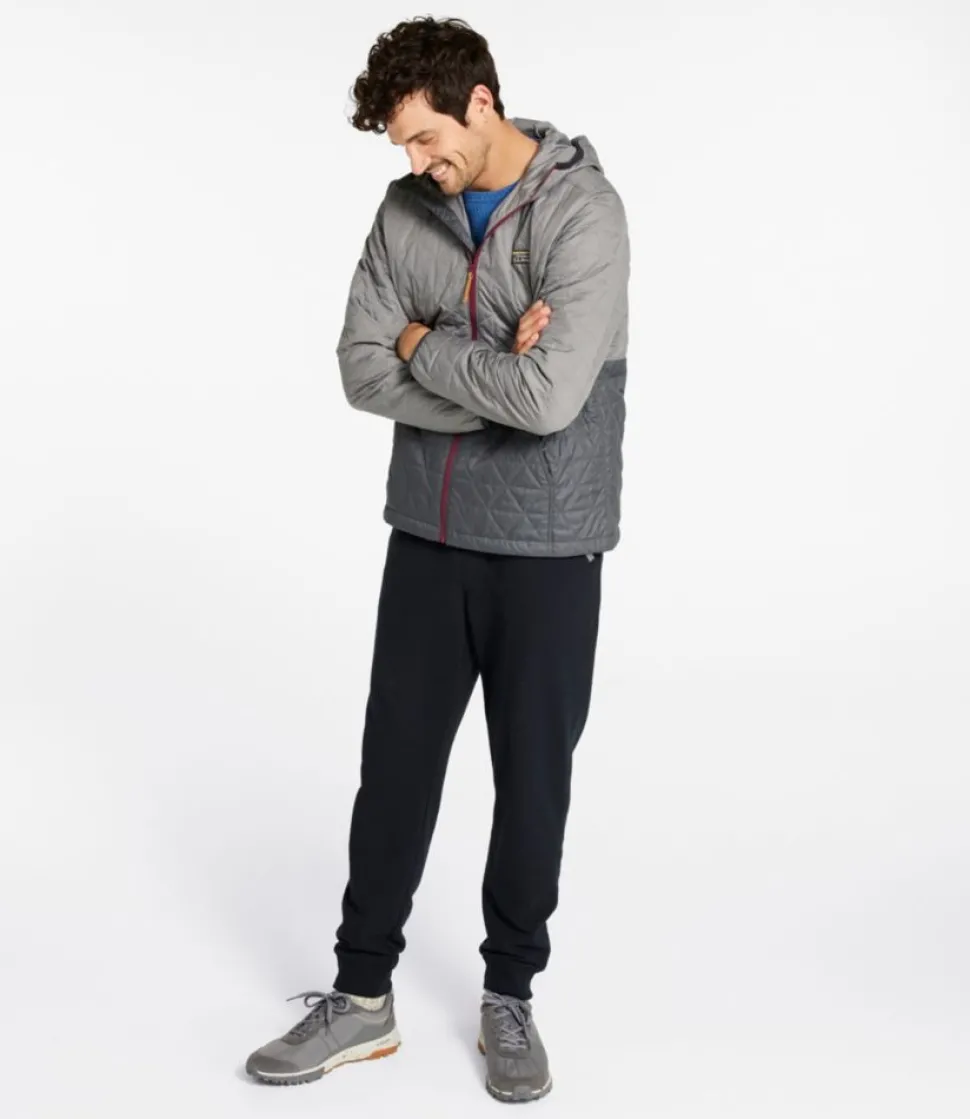 Discount L.L.Bean "Men's Katahdin Insulated Hoodie, Colorblock" Graphite/ShaleGray
