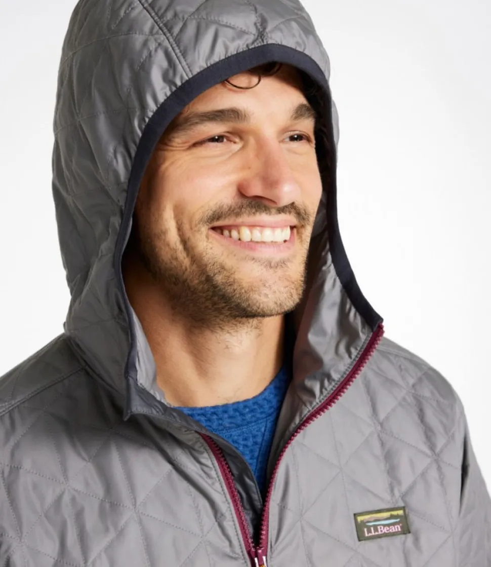 Discount L.L.Bean "Men's Katahdin Insulated Hoodie, Colorblock" Graphite/ShaleGray