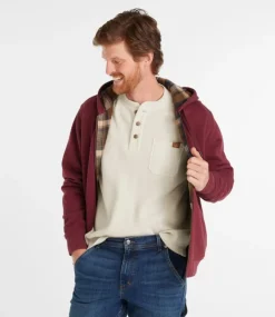 Best Sale L.L.Bean "Men's Katahdin Iron Works® Hooded Sweatshirt, Flannel-Lined"