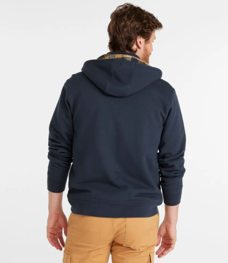 Sale L.L.Bean "Men's Katahdin Iron Works® Half-Zip Sweatshirt, Hooded, Flannel-Lined"
