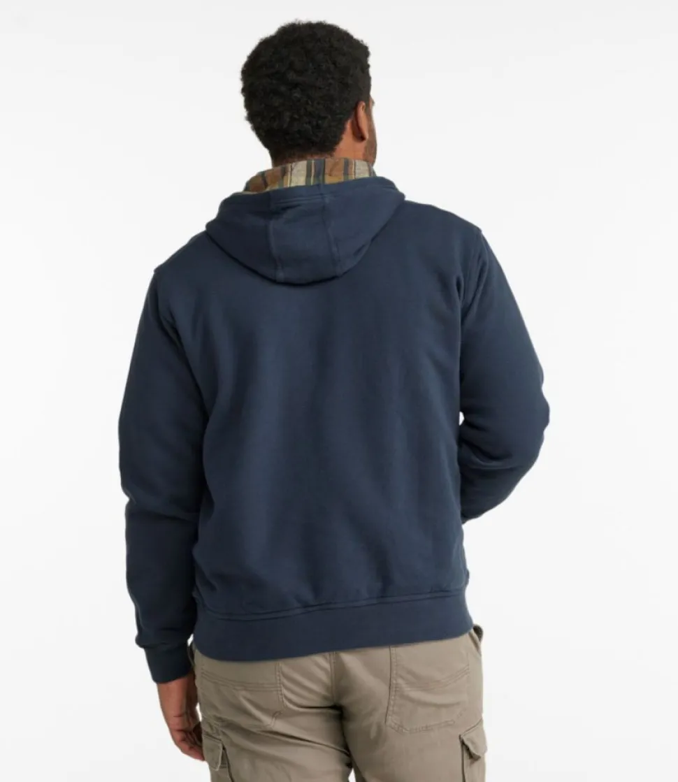 Sale L.L.Bean "Men's Katahdin Iron Works® Half-Zip Sweatshirt, Hooded, Flannel-Lined"