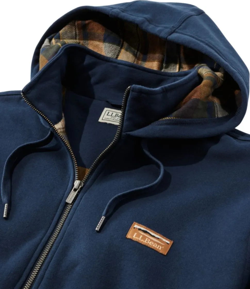 Sale L.L.Bean "Men's Katahdin Iron Works® Half-Zip Sweatshirt, Hooded, Flannel-Lined"