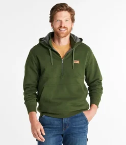 Fashion L.L.Bean "Men's Katahdin Iron Works® Half-Zip Sweatshirt, Hooded, Fleece-Lined"