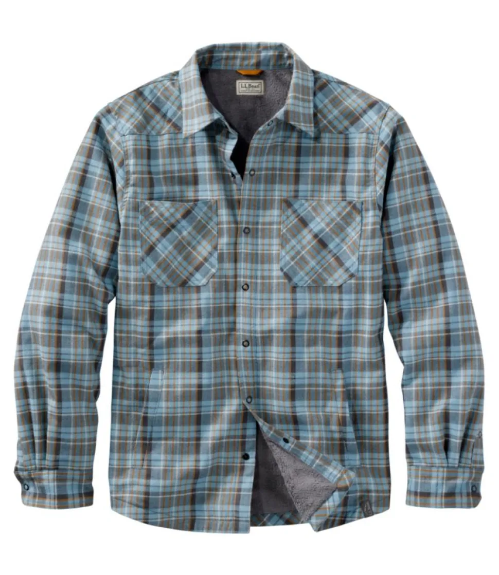 Hot L.L.Bean "Men's Katahdin Performance Flannel Shirt-Jacket, Hi-Pile Fleece-Lined Plaid"