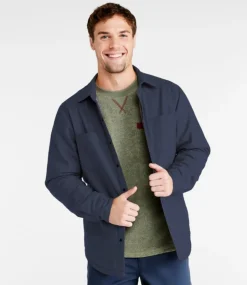 Store L.L.Bean "Men's Katahdin Performance Flannel Shirt-Jacket, Hi-Pile Fleece-Lined Solid" CarbonNavy