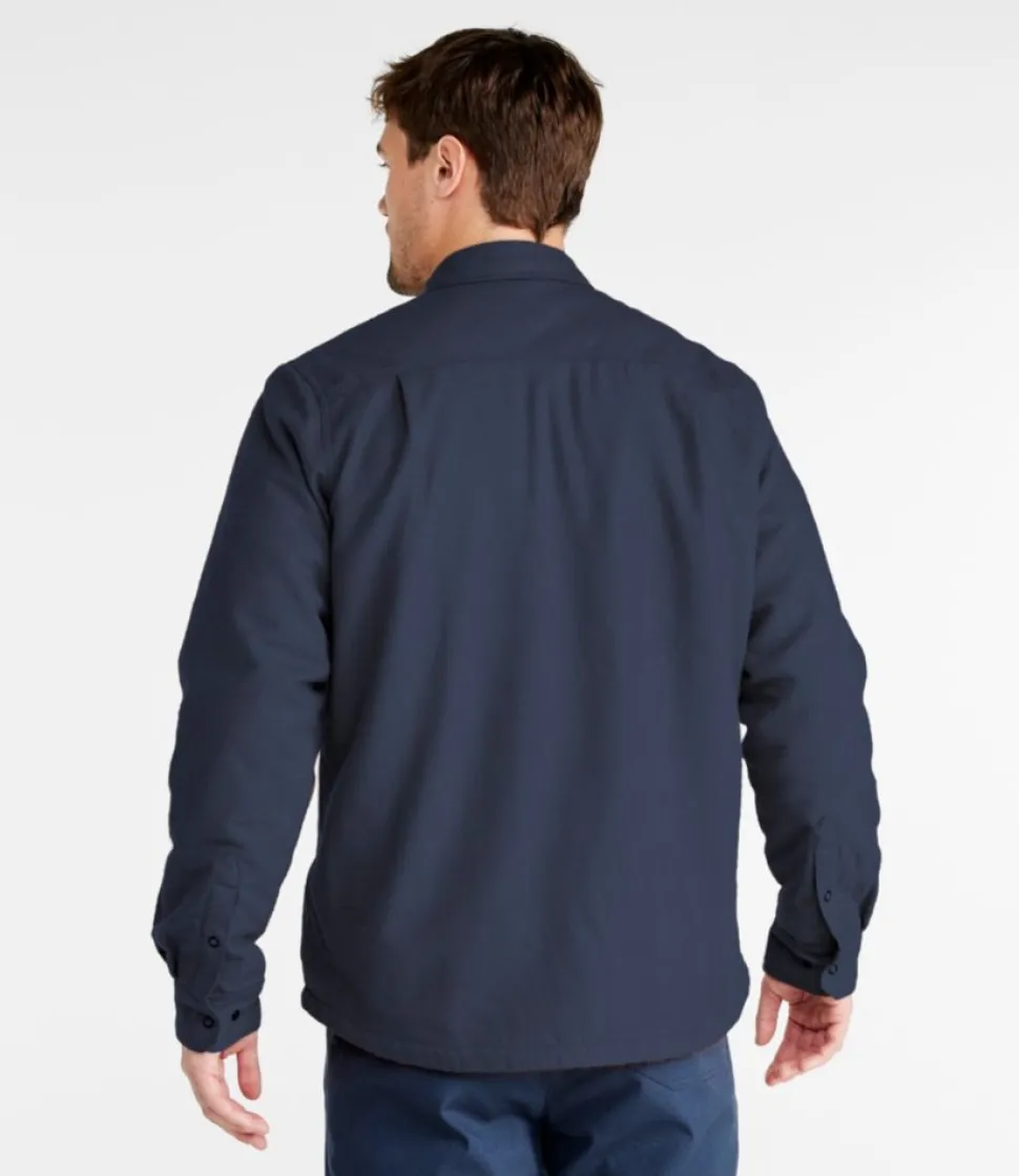 Store L.L.Bean "Men's Katahdin Performance Flannel Shirt-Jacket, Hi-Pile Fleece-Lined Solid" CarbonNavy
