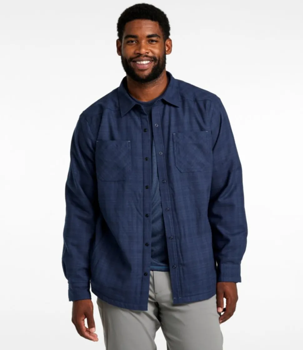 Store L.L.Bean "Men's Katahdin Performance Flannel Shirt-Jacket, Hi-Pile Fleece-Lined Solid" CarbonNavy
