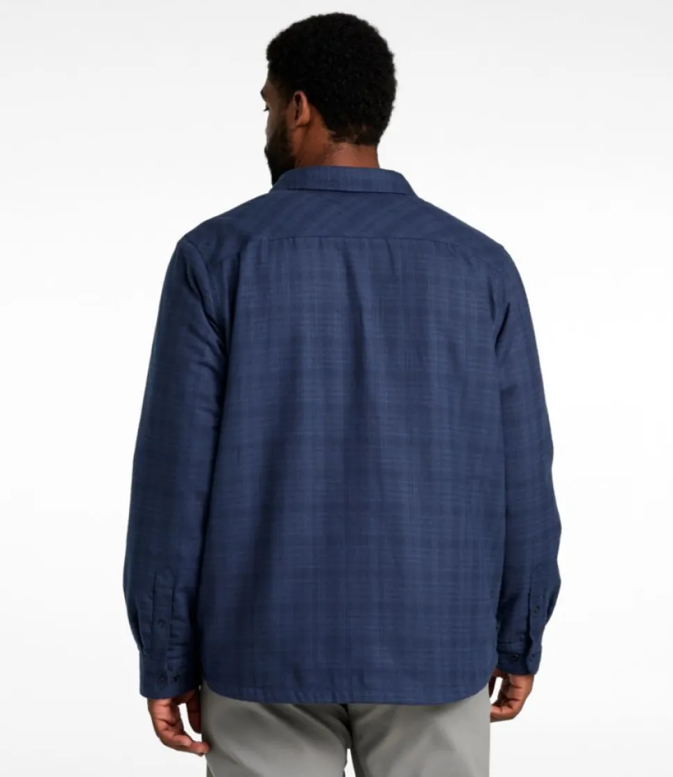 Store L.L.Bean "Men's Katahdin Performance Flannel Shirt-Jacket, Hi-Pile Fleece-Lined Solid" CarbonNavy